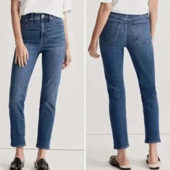 Madewell Perfect Vintage Jean Ankle Crop High Waist Medium Wash Blue Denim 30 - Picture 1 of 11